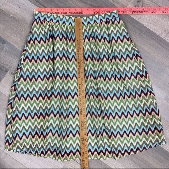 ModCloth Daytime Dazzler Chevron Stripe A Line Skirt Pastel Multicolor Medium - Picture 14 of 14